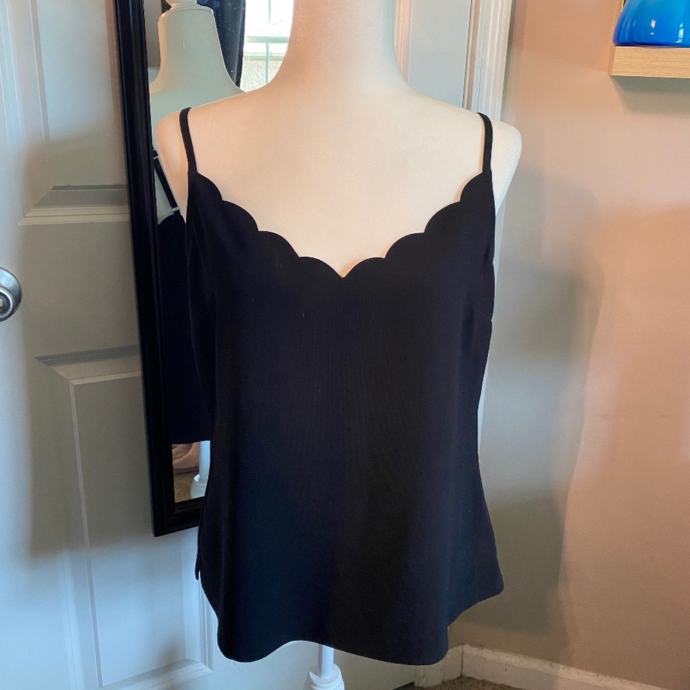 Ted Baker Scalloped Black Tank